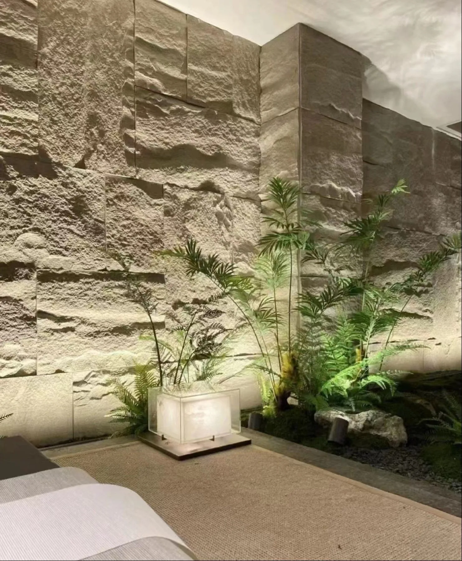 PU stone wall for an indoor garden
