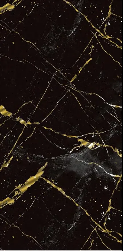 MT89058-G - Black Gold Vein Marble