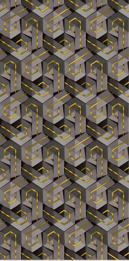 MT9000-2-G - Bronze 3D Hexagon Pattern
