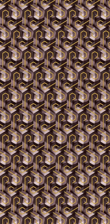MT9000-G - Rose Brown 3D Hexagon Pattern