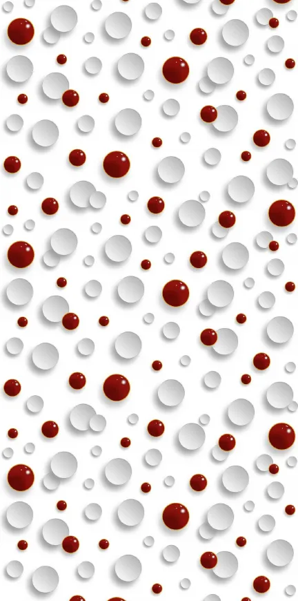 MT9001-1-G - Red & White 3D Bubble Pattern