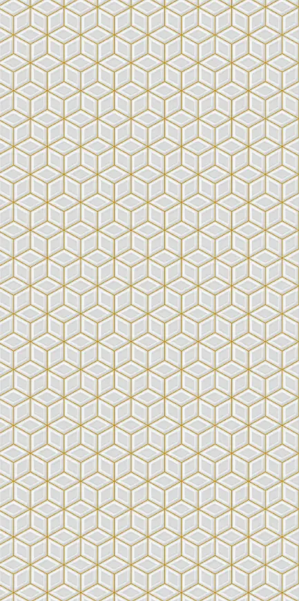 MT9003-G - White 3D & Gold Pattern