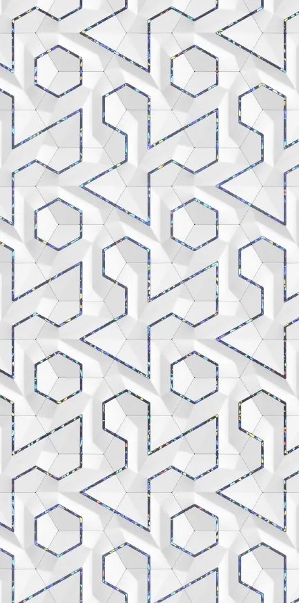 MT9006-1-L - White 3D Pattern