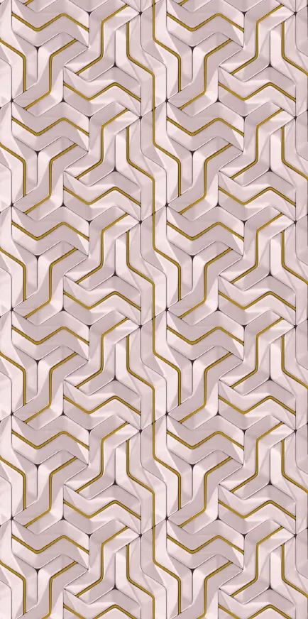 MT9007-1-G - Pink 3D & Gold Pattern