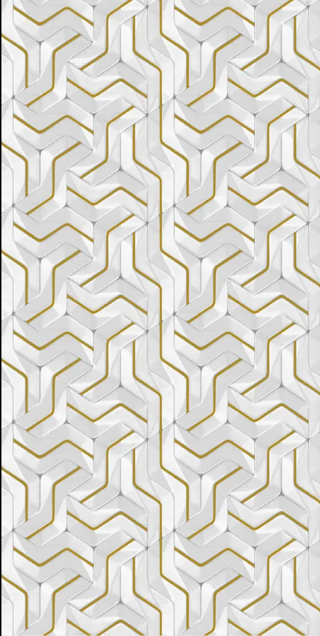MT9007-G - White 3D & Gold Pattern