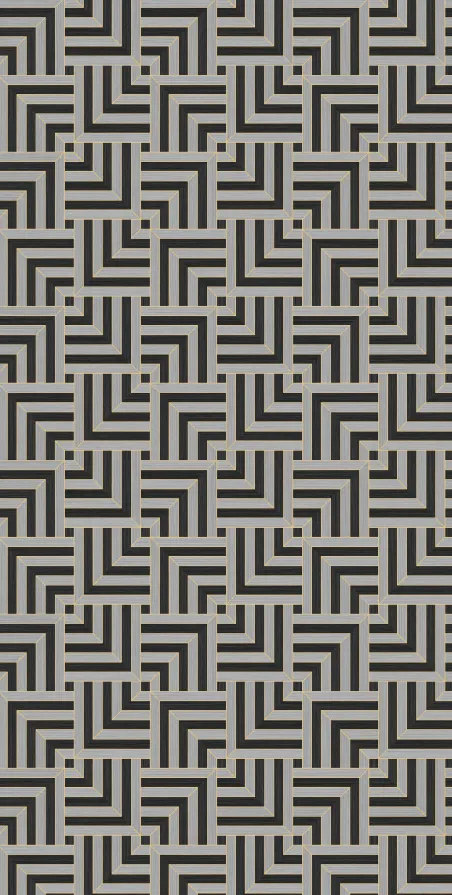 MT9009-1-G - Dark Grey 3D Maze Pattern