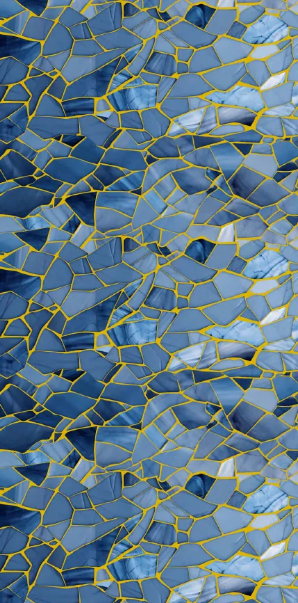 MT9153-G - Blue & Gold Pattern